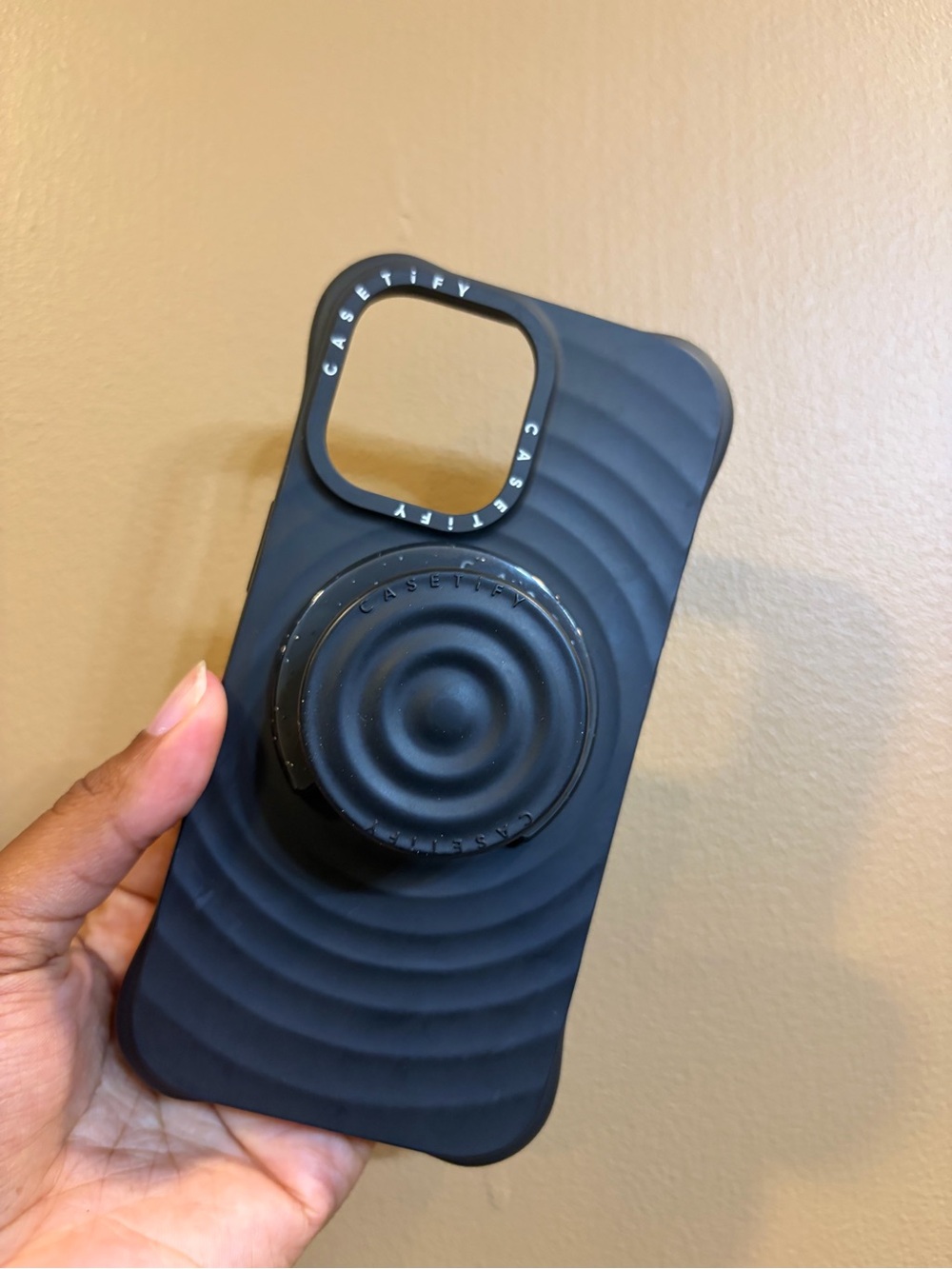 Casetify Black Ripple Phone Case with Popsocket